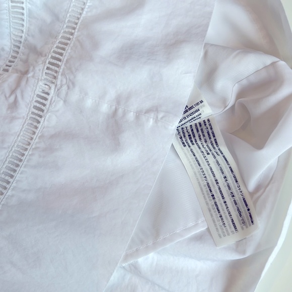 Abercrombie and Fitch white cotton dress one Shoulder, ruffle eyelet embroidery - Picture 8 of 9